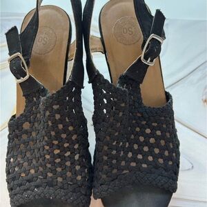 Black & Tan Wedge Shoes